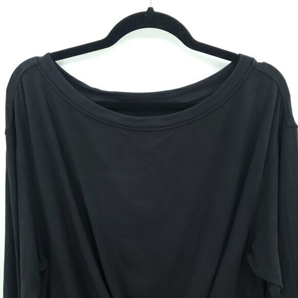 Lululemon Pleated Modal Fleece Pullover Sweatshirt Black 8/M - Picture 5 of 15